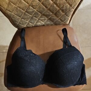 Torrid Push Up Plunge Underwire Black Floral Lace Bra Lined Padded Convertible